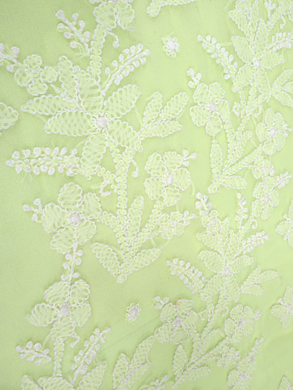 Ada Hand Embroidered Lemon Georgette Lucknowi Chikankari Saree With Blouse A599388