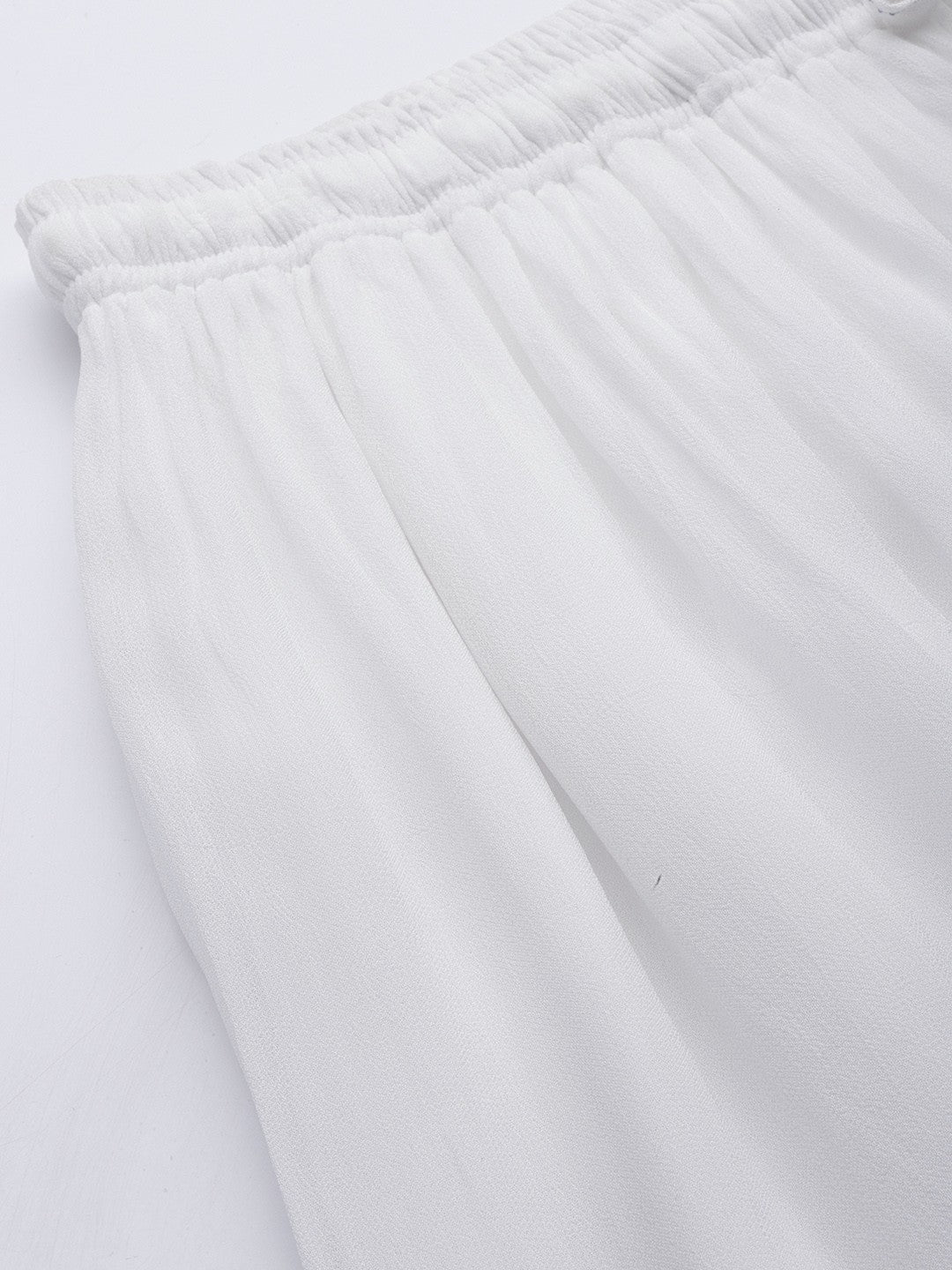 Ada Hand Embroidered White Georgette Lucknowi Chikankari Palazzo With Gota Patti Work A711168