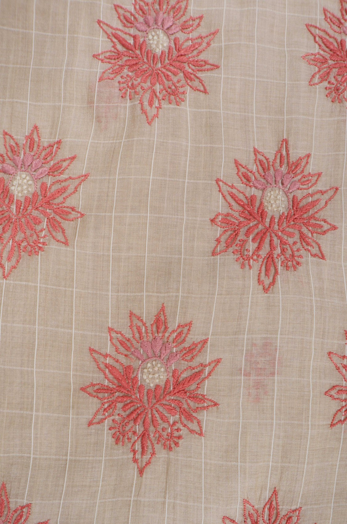Ada Hand Embroidered Fawn Chanderi Lucknowi Chikankari Unstitched Suit Piece 01A86275