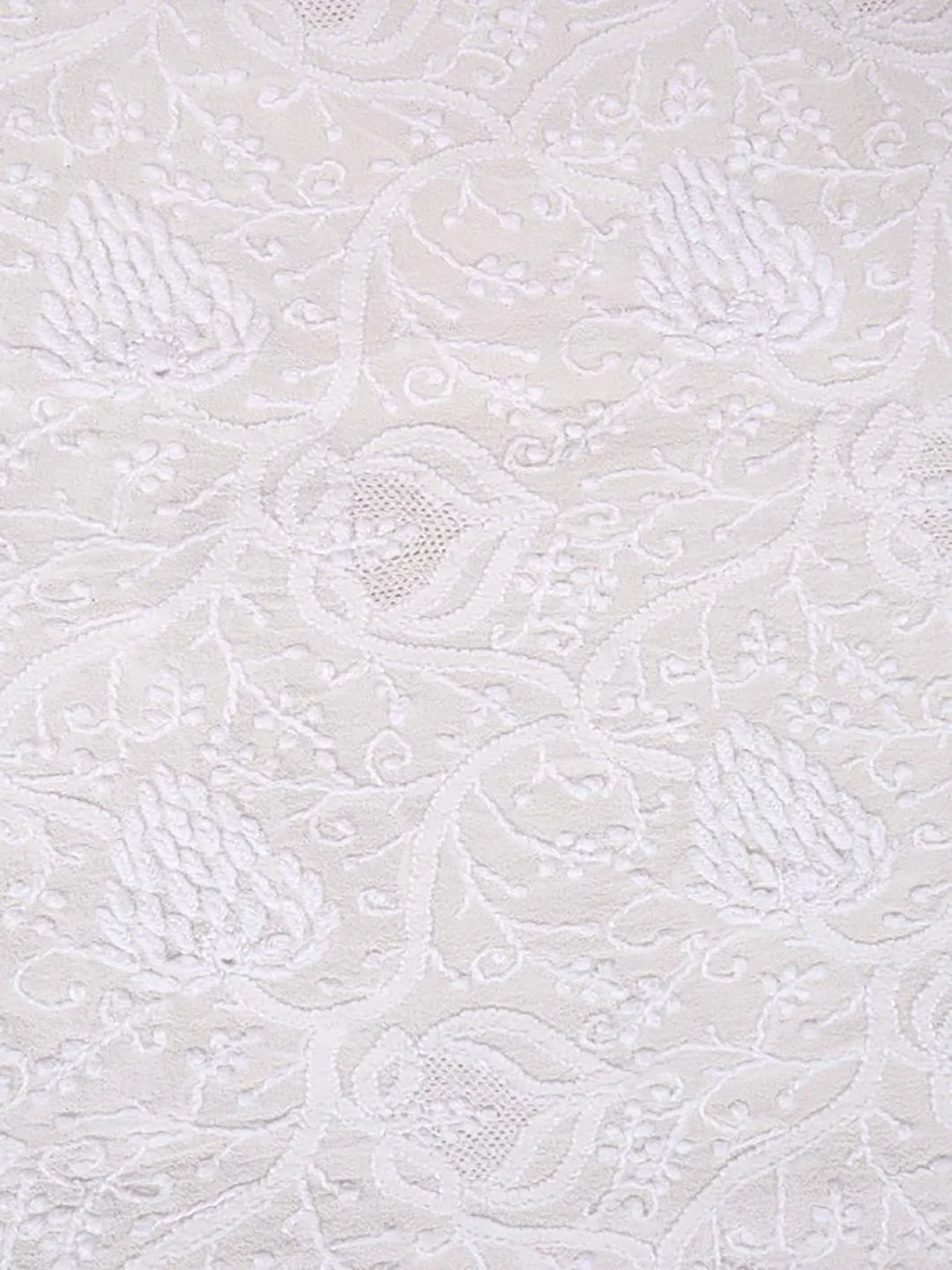 Ada Hand Embroidered Cream Pure Georgette Lucknowi Chikankari Unstitched Kurta Piece A21476