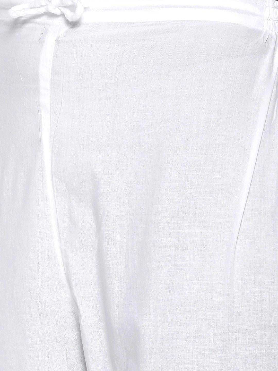 Ada Hand Embroidered Peach Cotton Lucknow Chikankari Kurta with Palazzo Set A100225