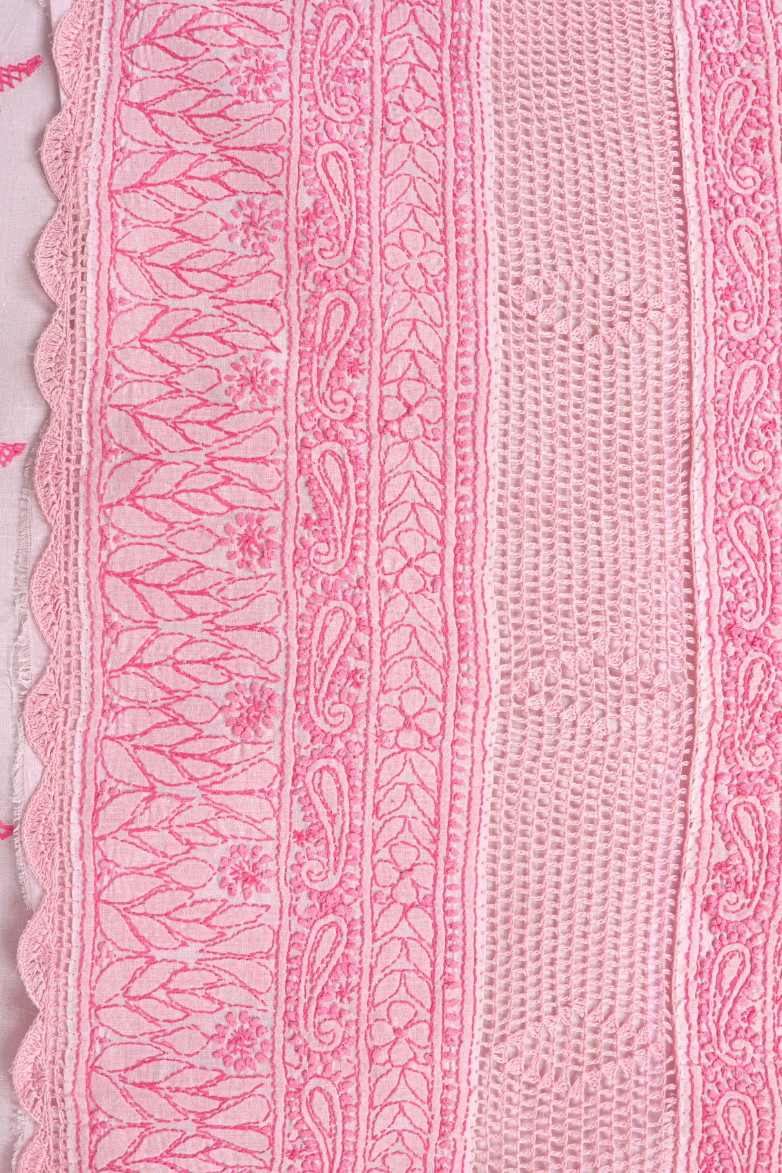 Ada Hand Embroidered Baby Pink Cotton Lucknowi Chikankari Unstitched Suit Piece A579182