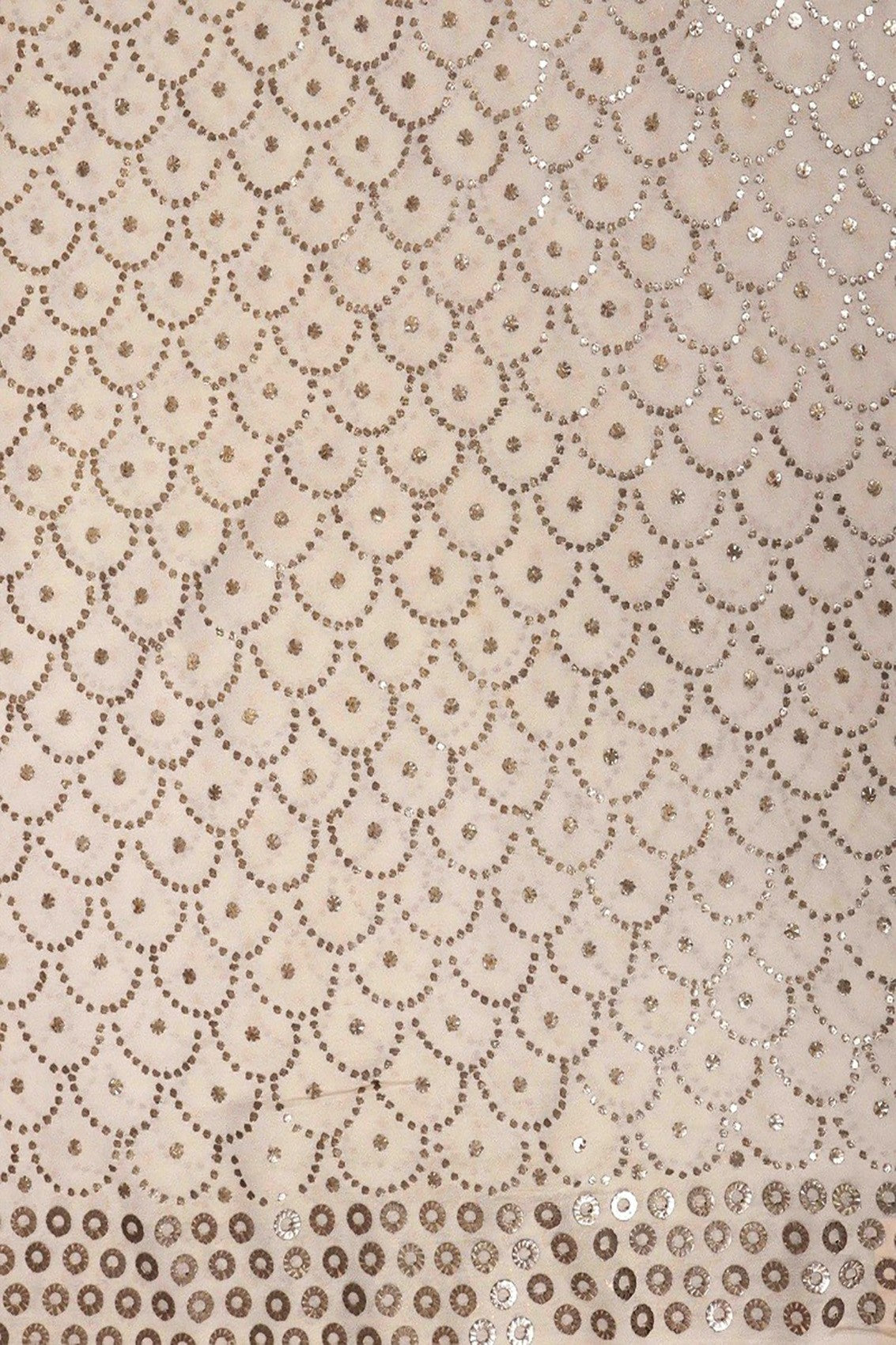 Ada Hand Embroidered White Pure Georgette Lucknowi Chikankari Dupatta With Muqaish Work A604498