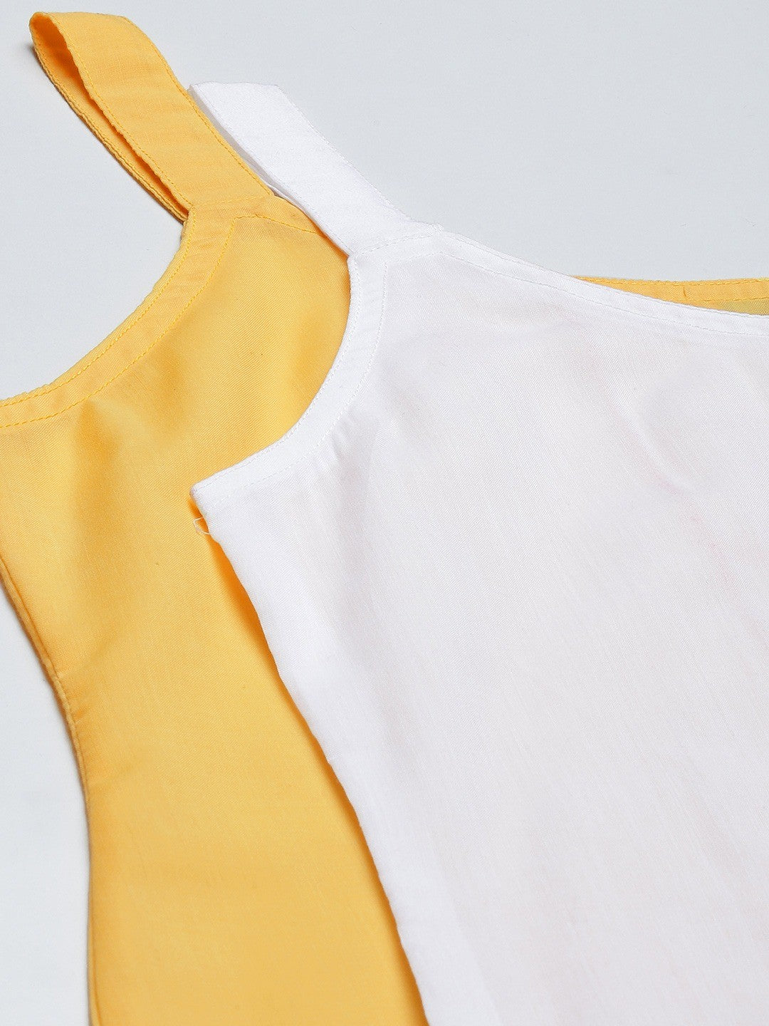 Ada White & Yellow Cotton Short Slips Combo of 2 A111181.