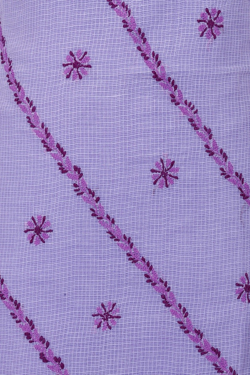 Ada Hand Embroidered Mauve Kota Chikan Unstitched Kurta Piece A590542