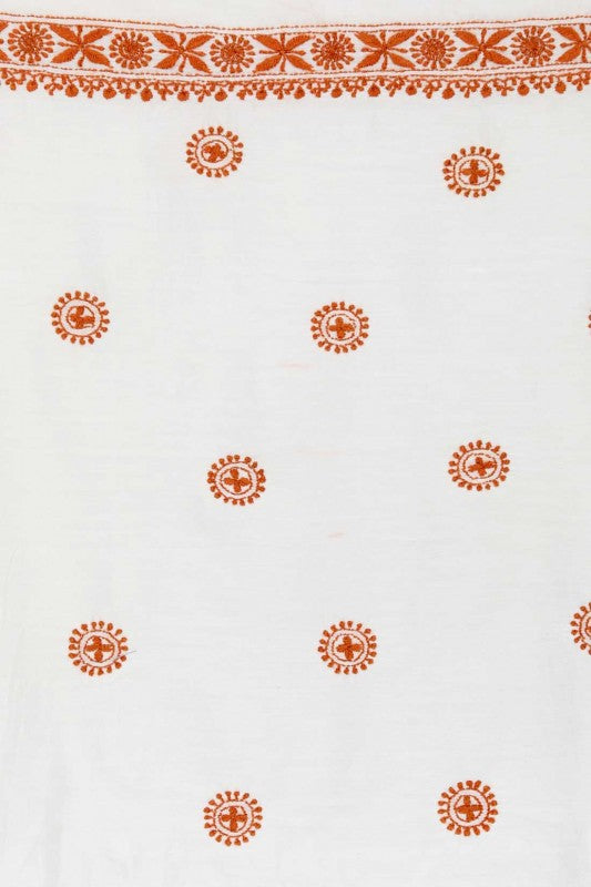 Ada Hand Embroidered White Cotton Lucknowi Chikankari Unstitched Men's Kurta Piece A101135