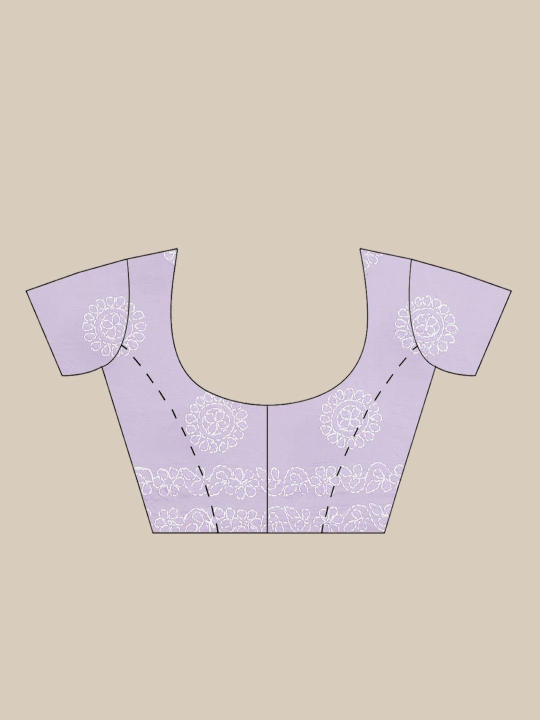 Ada Hand Embroidered Mauve Cotton Lucknow Chikan Saree With Blouse-A311223