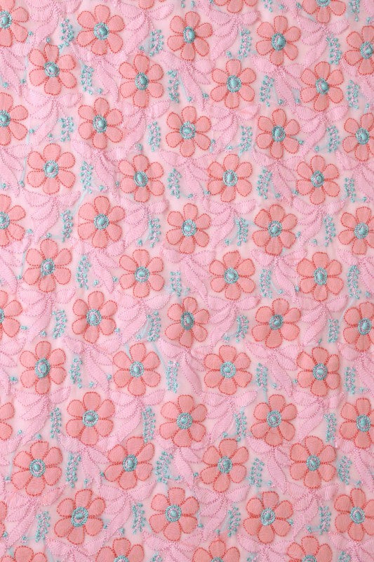 Ada Hand Embroidered Pink Georgette Lucknowi Chikan Unstitched Suit Piece A566784
