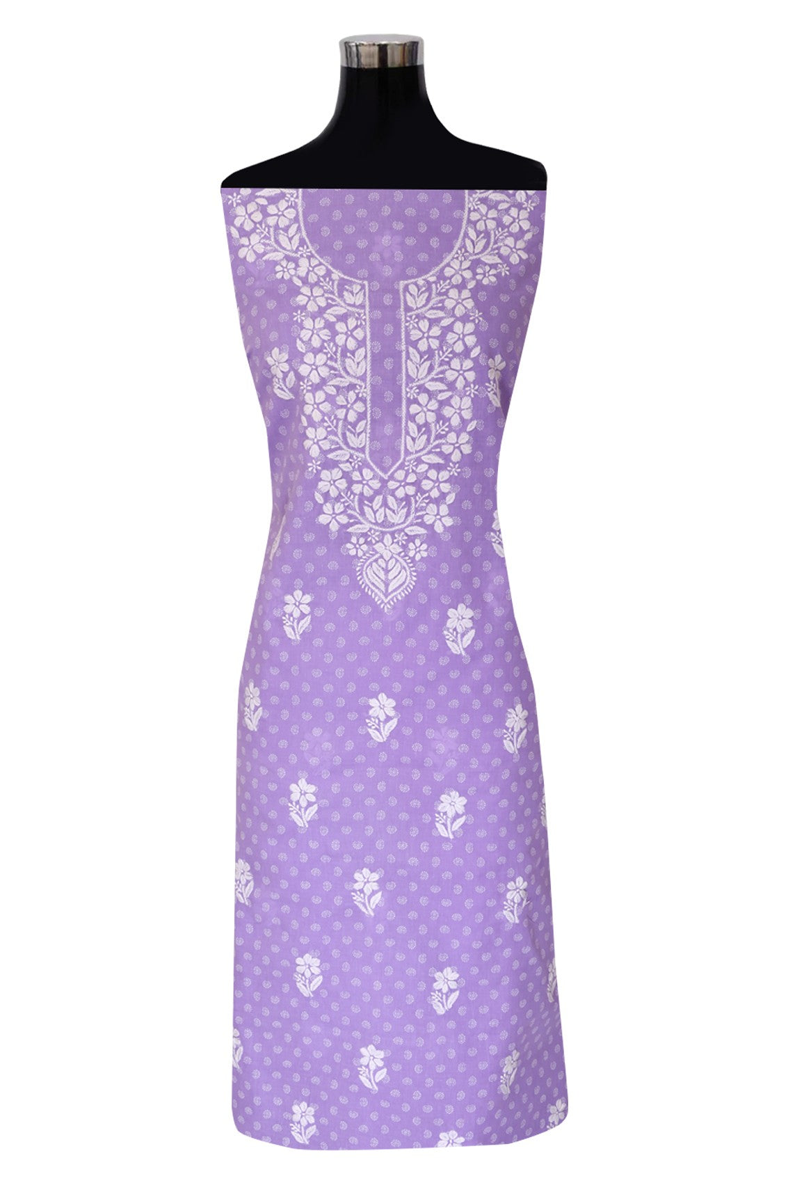 Ada Hand Embroidered Mauve Cotton Lucknowi Chikankari Unstitched Suit Piece A211232