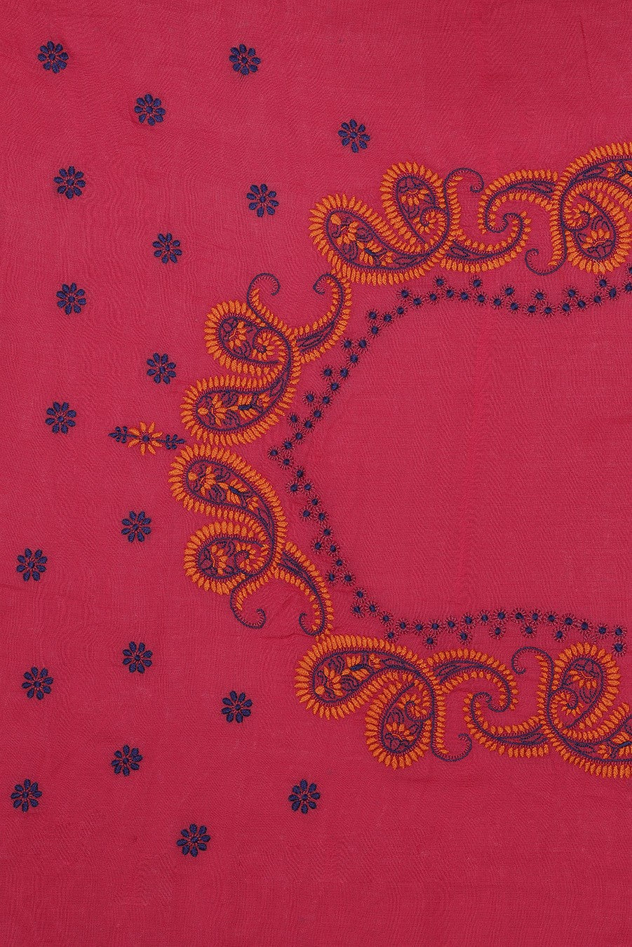 Ada Hand Embroidered Magenta Kota Silk Lucknowi Chikankari Saree With Blouse- A70579