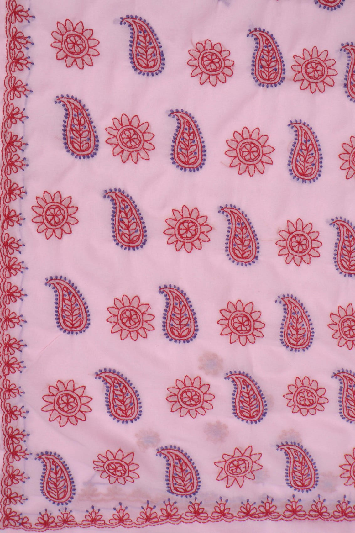 Ada Hand Embroidered Light Pink Georgette Lucknowi Chikankari Saree With Blouse A398464
