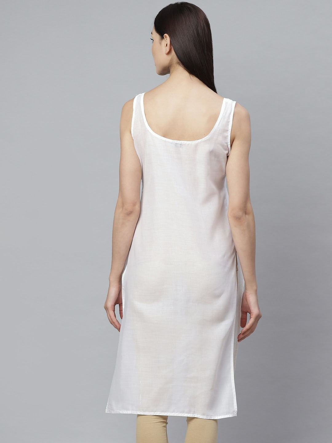 Ada Lemon and White Cotton Long Slips Combo of 2  A307683.