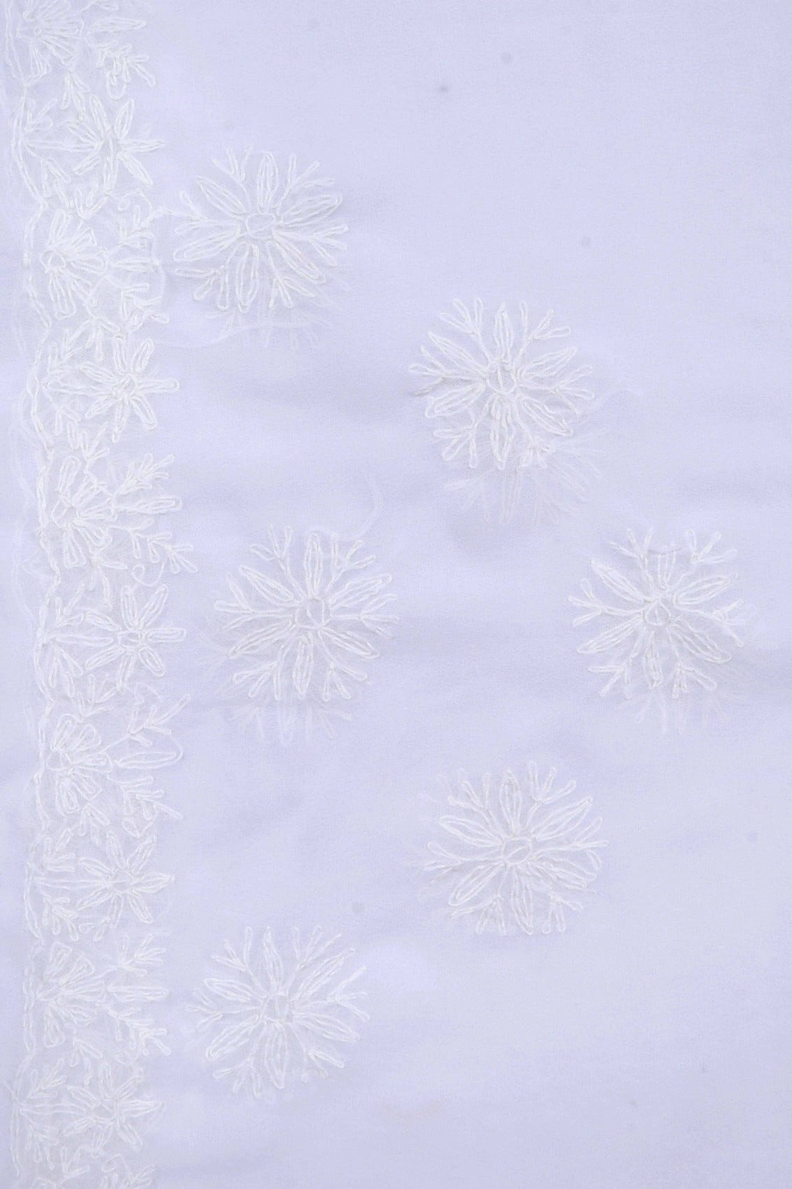 Ada Hand Embroidered White Georgette Lucknowi Chikankari Saree With Blouse A119578