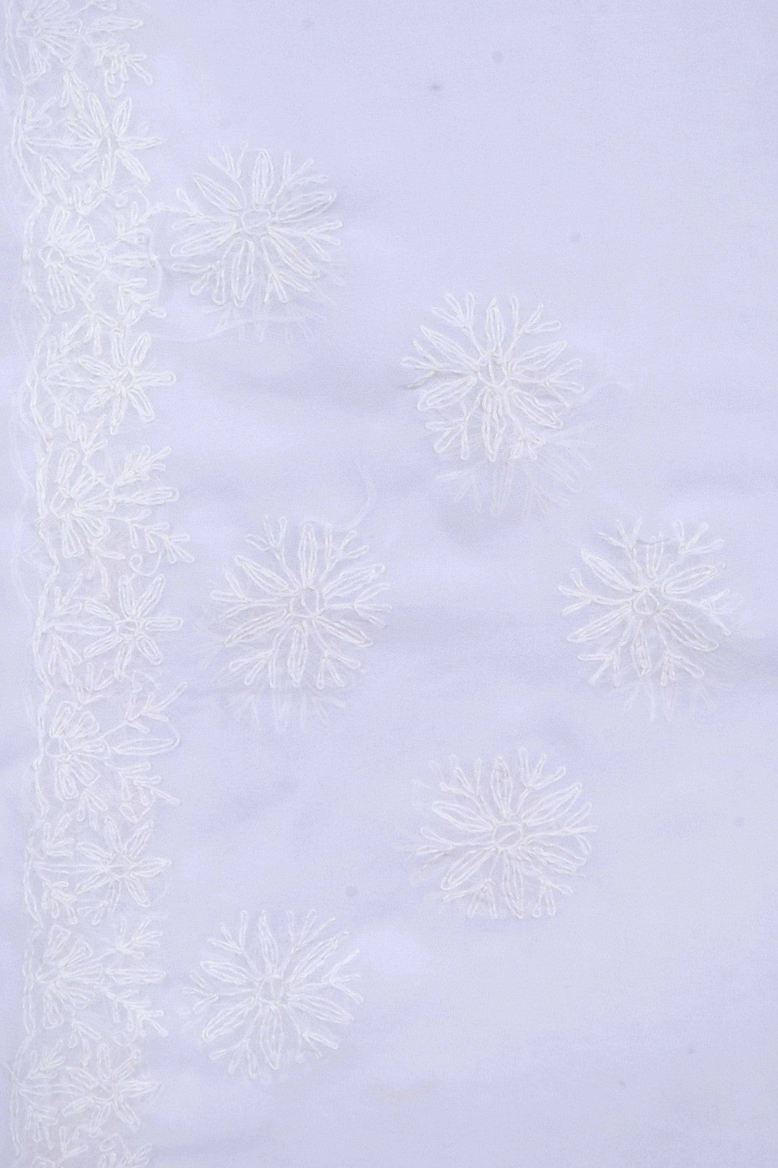 Ada Hand Embroidered White Georgette Lucknowi Chikankari Saree With Blouse A119578