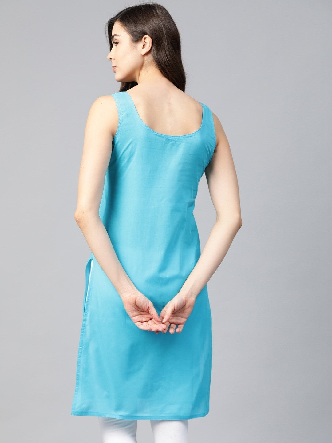 Ada Black And Blue Cotton Long Slips Combo of 2 A111132.