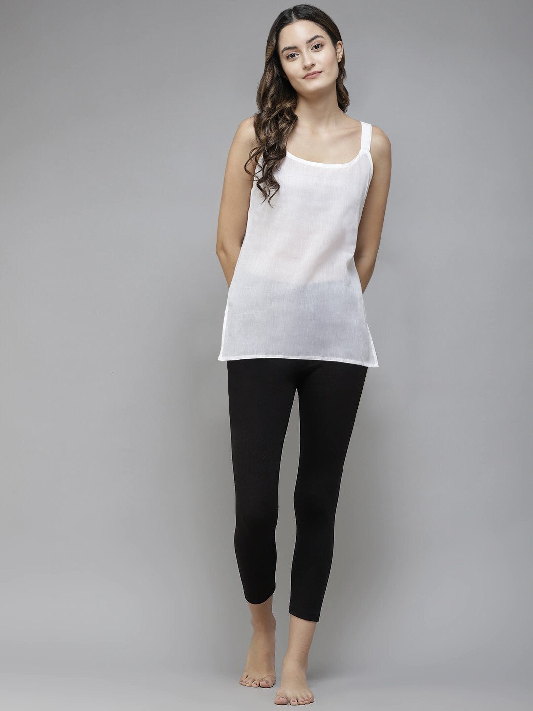 Ada White & Cream Cotton Short Slips Combo of 2 A111177.