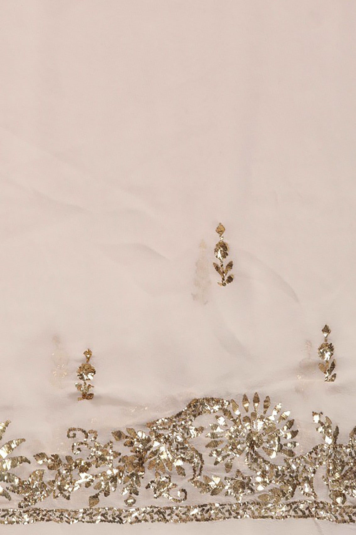 Ada Hand Embroidered Off White Pure Georgette Lucknowi Chikankari Saree/Blouse with Muqaish Work A564537
