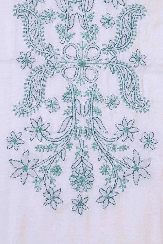 Ada Hand Embroidered White Cotton Lucknowi Chikankari Table Cover A475735