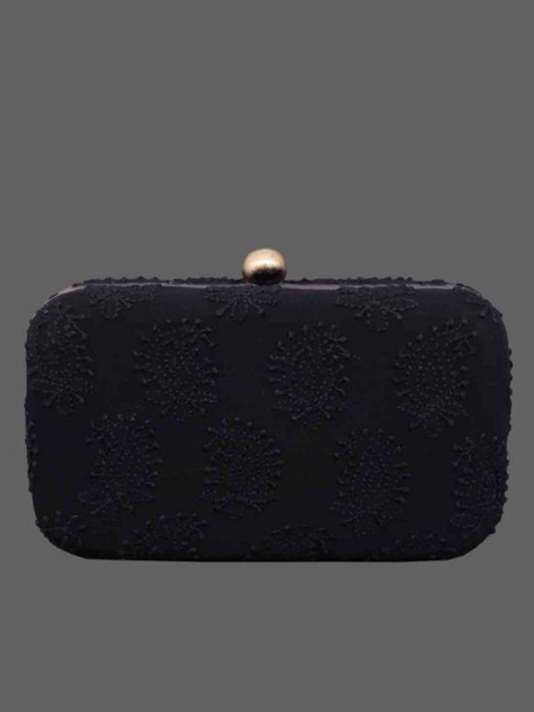 Ada Hand Embroidered Black Pure Georgette Lucknow Chikankari Clutch A548979