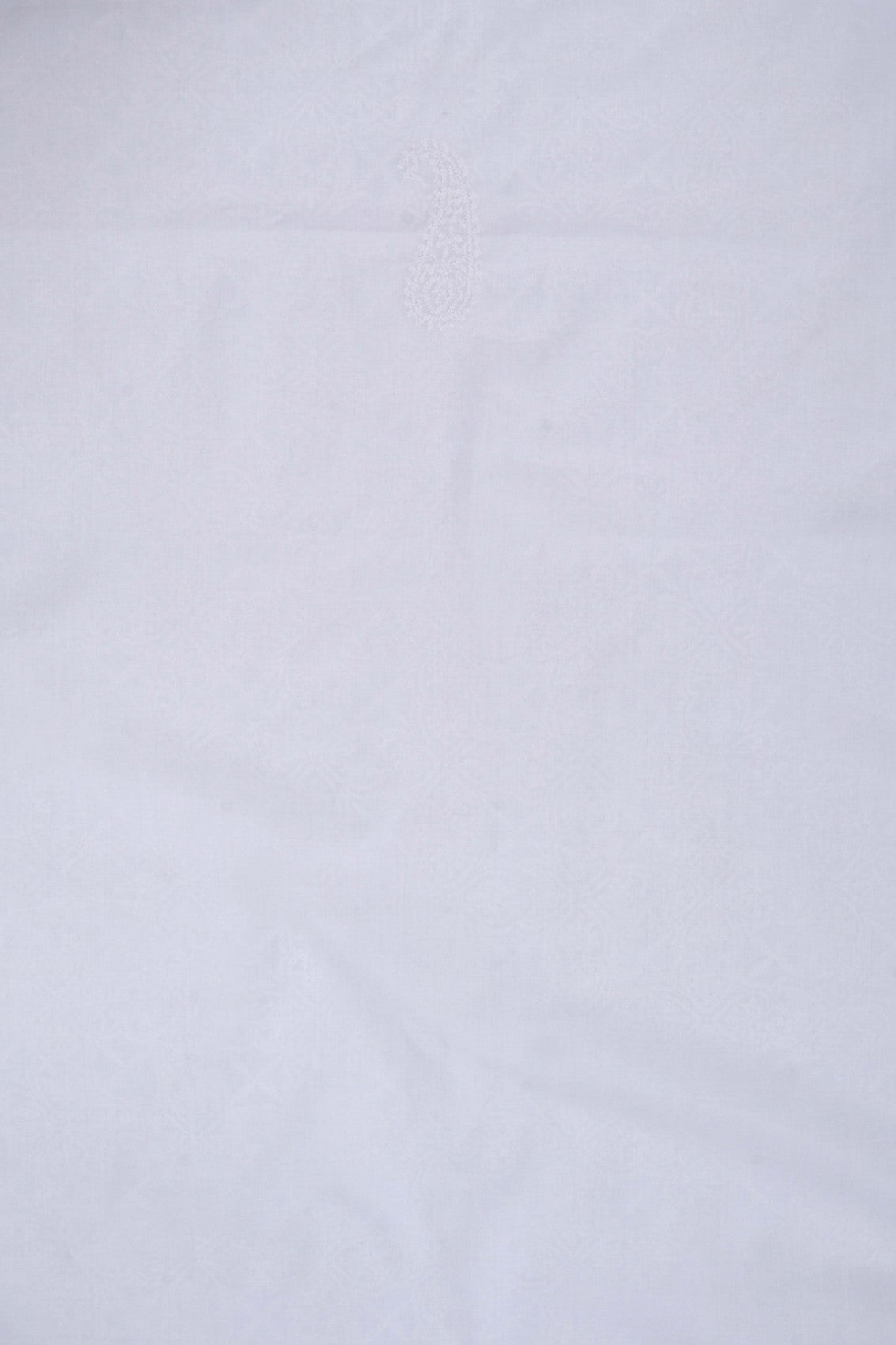 Ada Hand Embroidered White Cotton Lucknowi Chikankari Unstitched Men's Kurta Piece 01A234151
