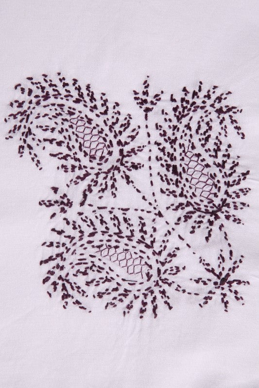 Ada Hand Embroidered White Cotton Lucknowi Chikankari Napkin Set 01A241635