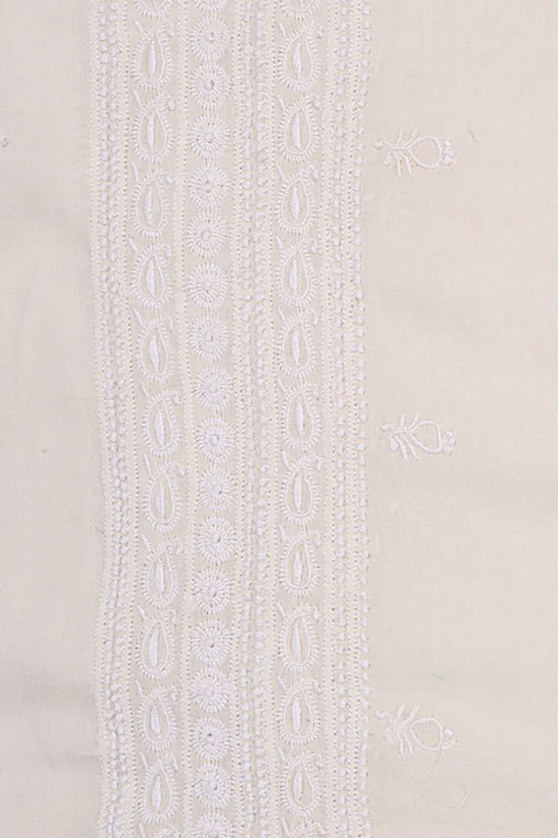 Ada Hand Embroidered Cream Cotton Lucknowi Chikankari Kurta Piece A136889
