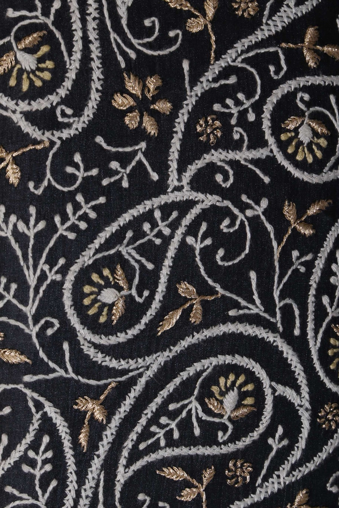 Ada Hand Embroidered Black Silk Lucknowi Chikankari Clutch A601265