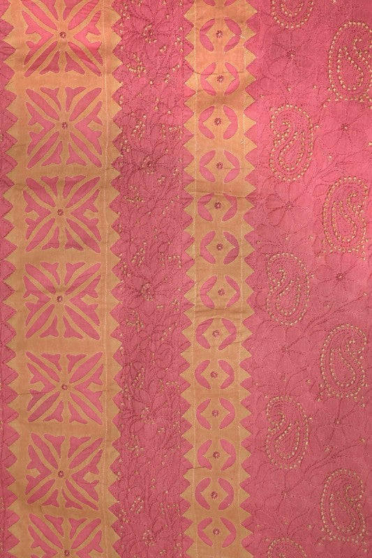 Ada Hand Embroidered Pink Cotton Lucknowi Chikankari Unstitched Suit Piece 01A167071