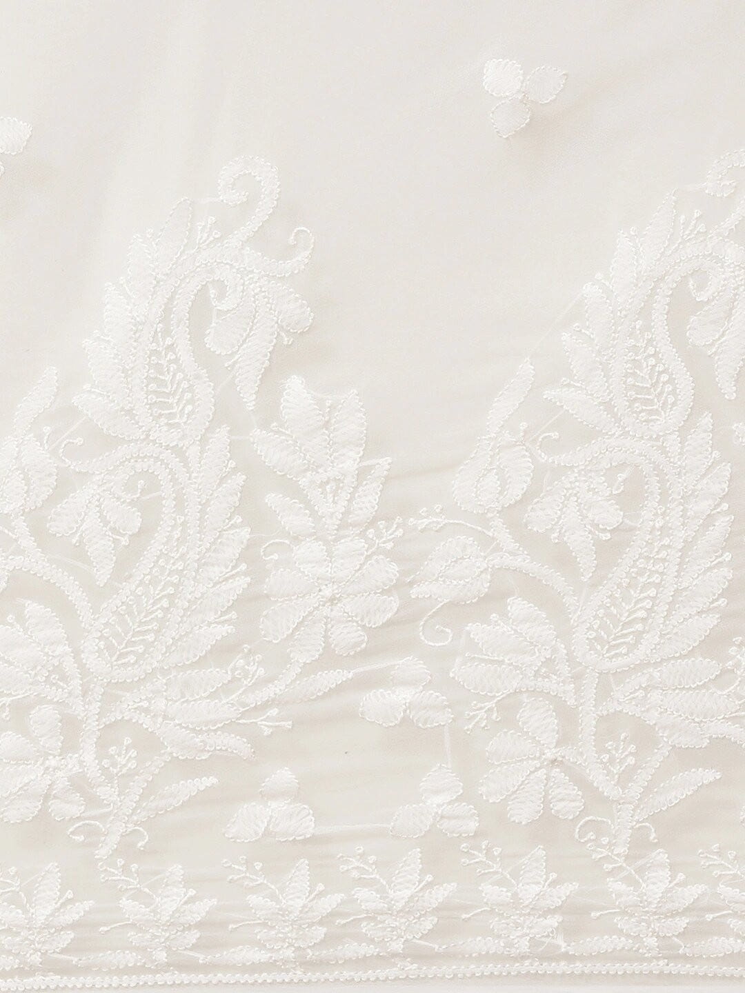 Ada Hand Embroidered White Georgette Lucknow Chikan Saree with Blouse A311264