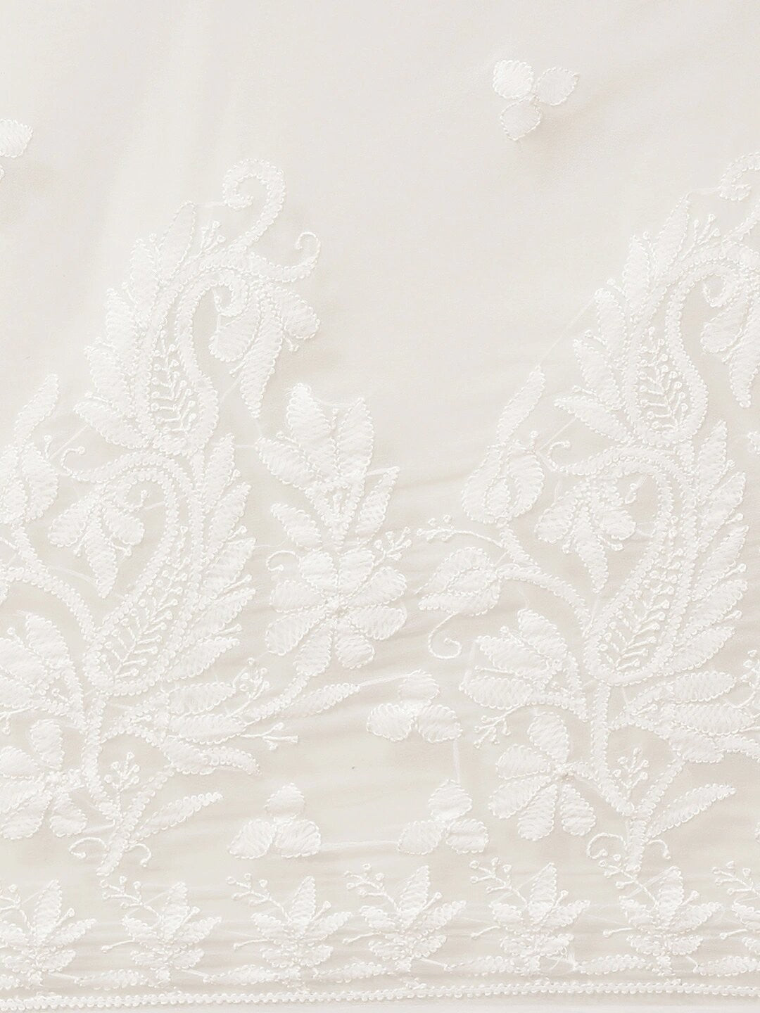 Ada Hand Embroidered White Georgette Lucknow Chikan Saree with Blouse A311264