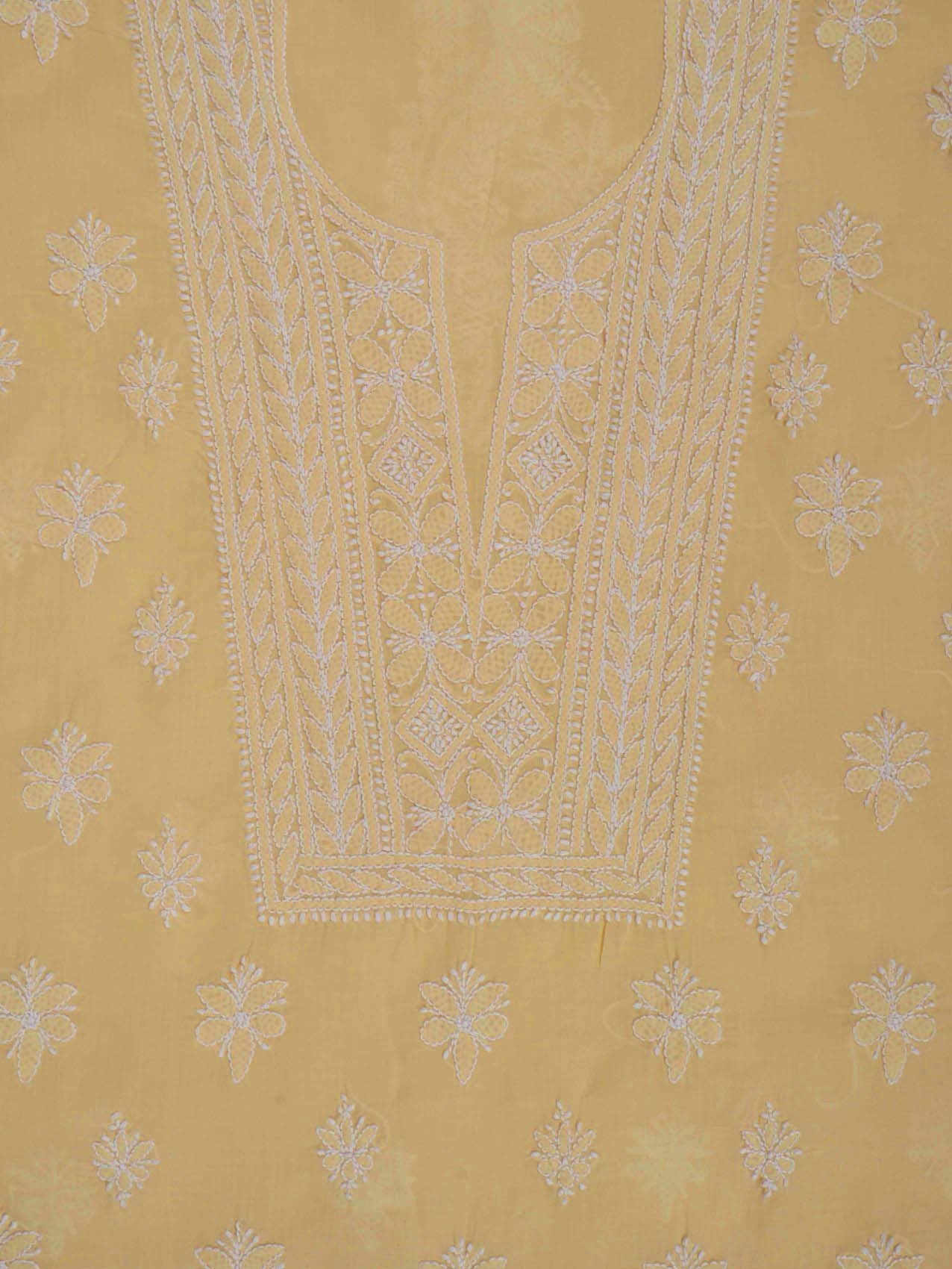 Ada Hand Embroidered Dark Fawn Cotton Lucknowi Chikankari Unstitched Suit Piece 01A193610