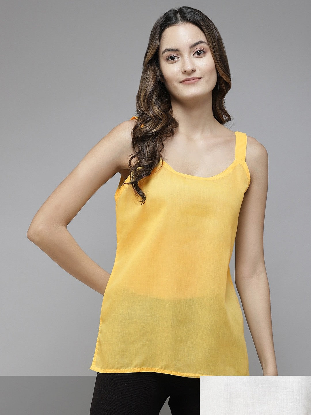 Ada White & Yellow Cotton Short Slips Combo of 2 A111181.