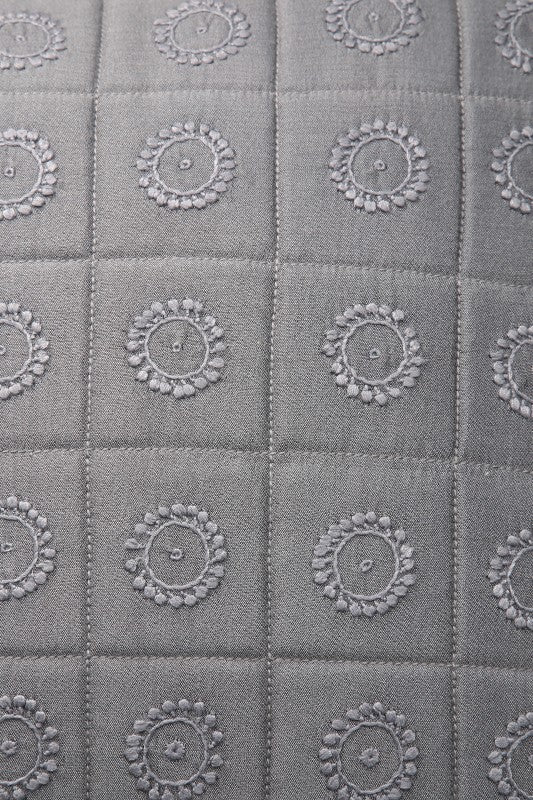 Ada Hand Embroidered Grey Cotton Lucknowi Chikankari Cushion Cover 01A247006