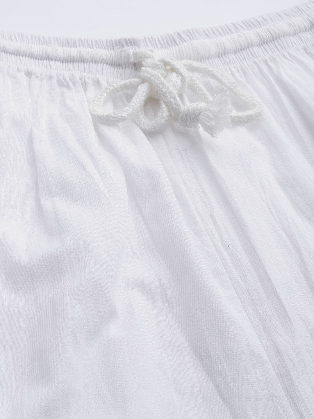Ada Hand Embroidered White Cotton Lucknowi Chikankari Pant A711172