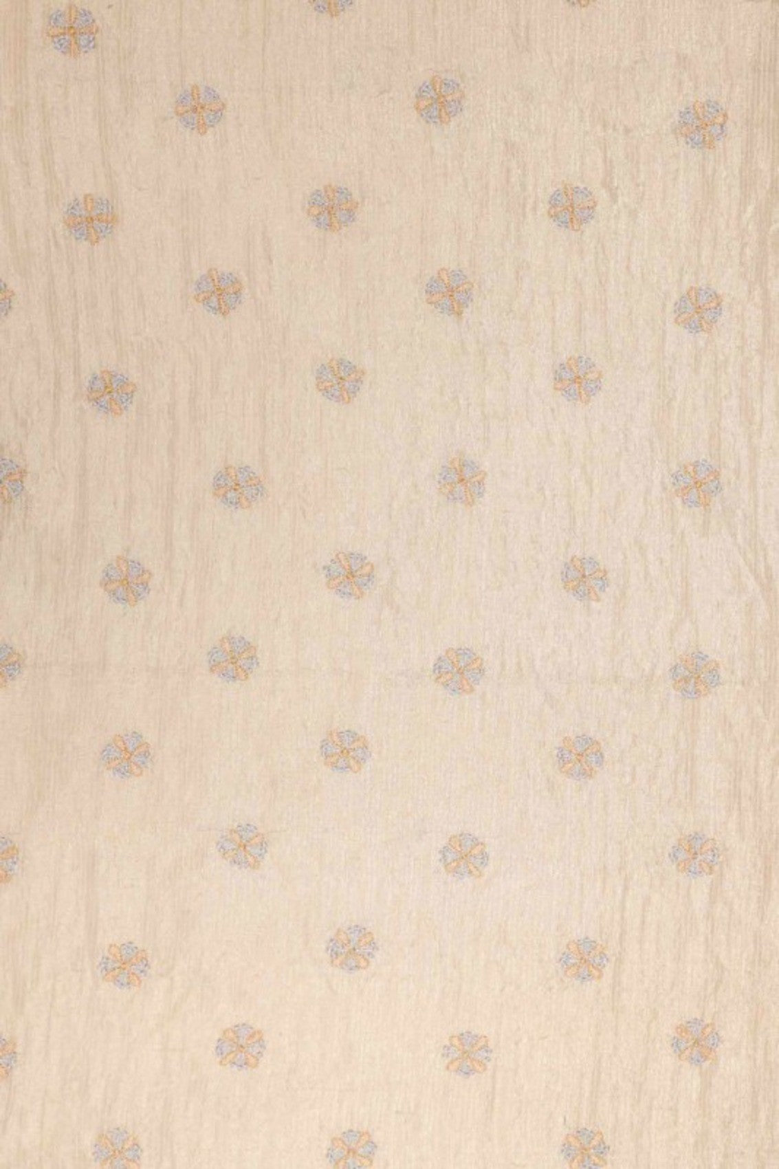 Ada Hand Embroidered Cream Chanderi Lucknowi Chikankari Saree With Blouse A148719