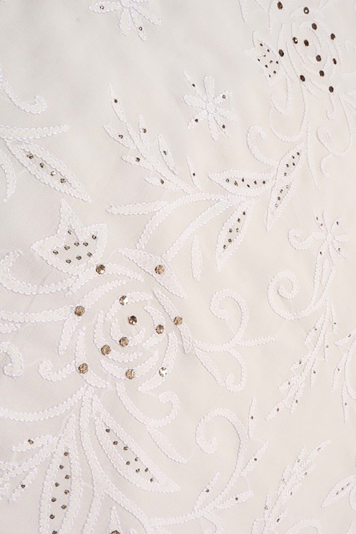 Ada Hand Embroidered Off White Pure Georgette Lucknowi Chikankari Saree/Blouse With Muqaish Work A623094