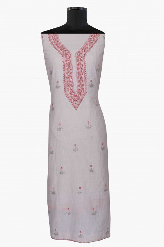 Ada Hand Embroidered Cream Cotton Lucknow Chikankari Kurta Piece A58134