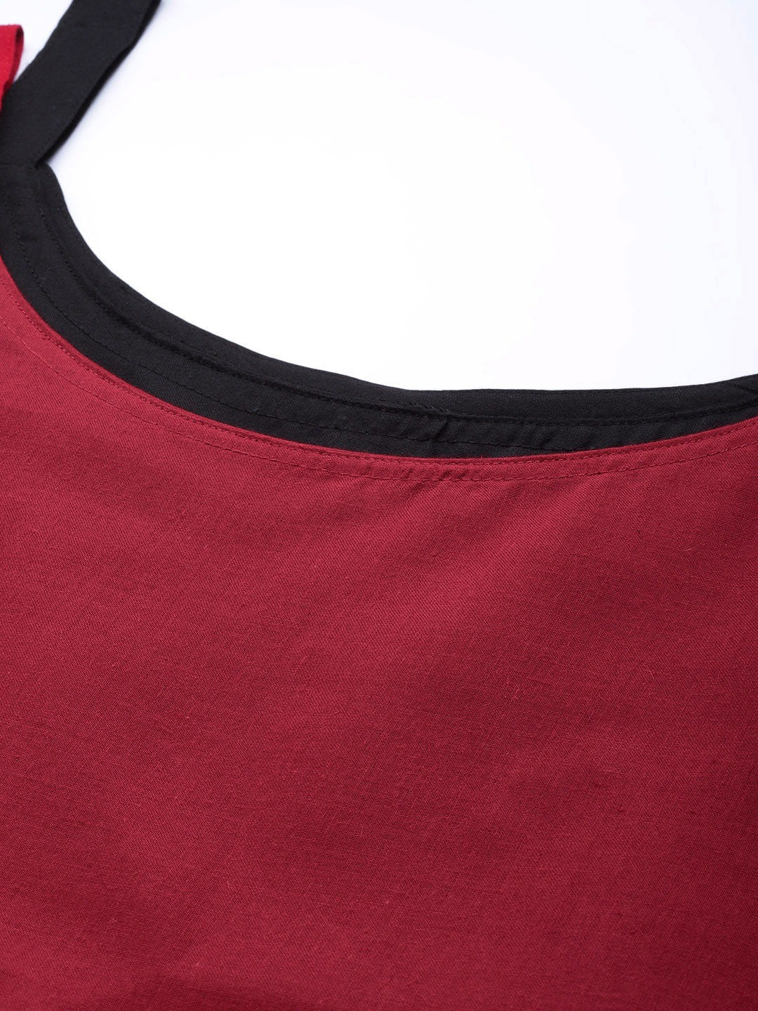 Ada Black and Maroon Cotton Short Slips Combo of 2 A111158..