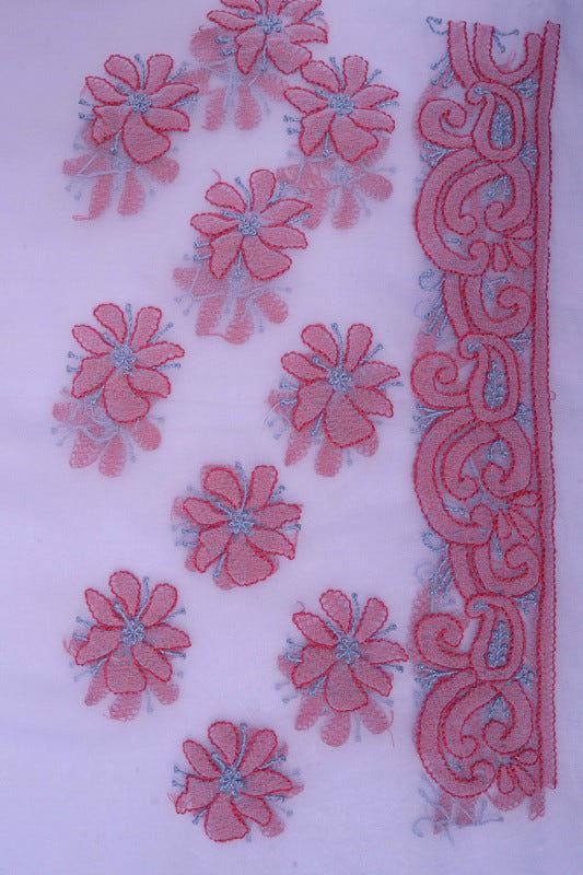 Ada Hand Embroidered Mauve Georgette Lucknowi Chikankari Saree With Blouse AA160115