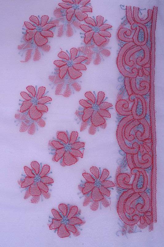 Ada Hand Embroidered Mauve Georgette Lucknowi Chikankari Saree With Blouse AA160115