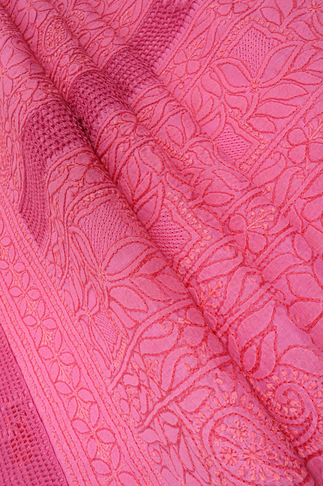 Ada Hand Embroidered Onion Pink Cotton Lucknowi Chikankari Unstitched Suit Piece A473709