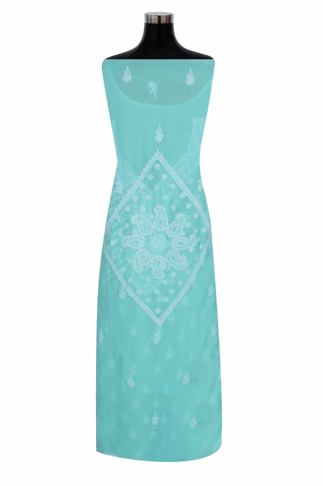 Ada Hand Embroidered Sea Green Georgette Lucknowi Chikankari Unstitched Suit Piece A615333