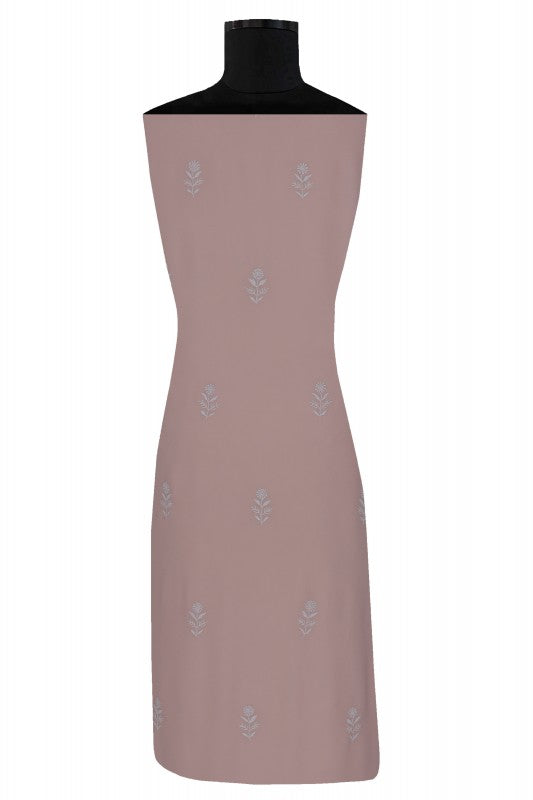 Ada Hand Embroidered Dusty Pink Pure Georgette Lucknowi Chikan Unstitched Suit Piece- A583331