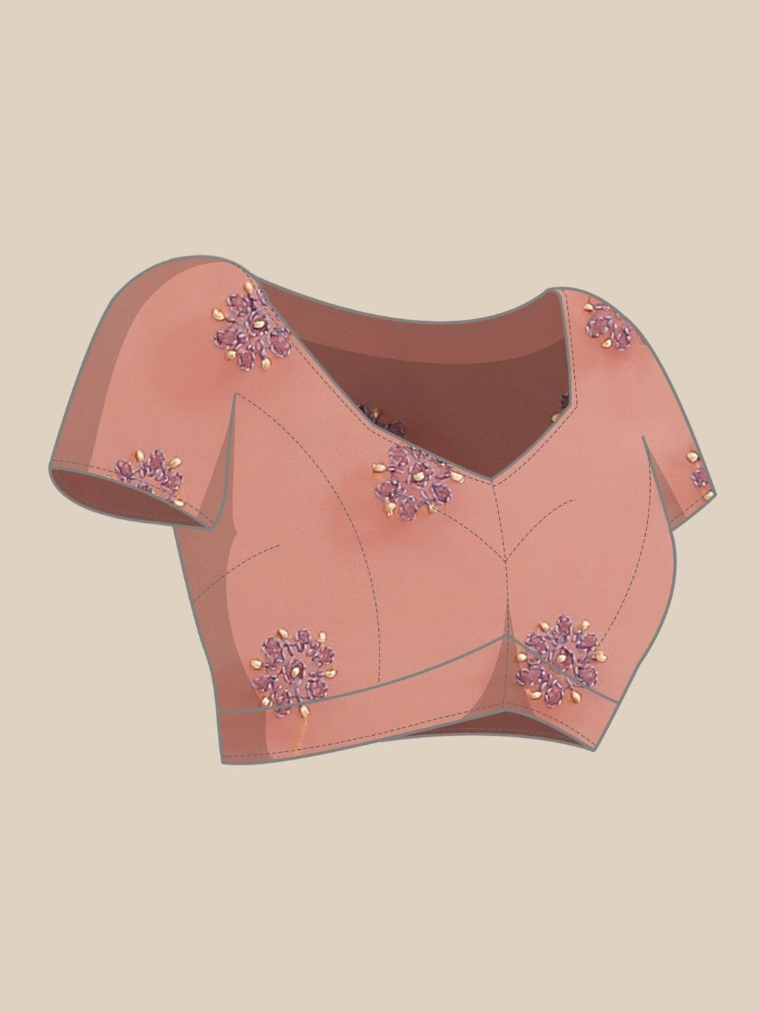Ada Hand Embroidered Peach Georgette Lucknow Chikan Saree With Blouse A452054