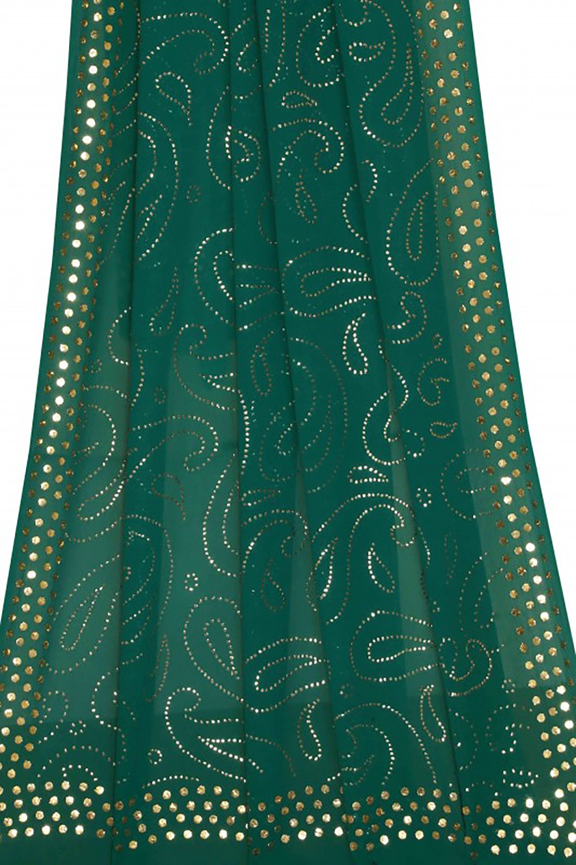 Ada Hand Embroidered Teal Green Pure Georgette Lucknowi Chikankari Dupatta With Muqaish Work A607678