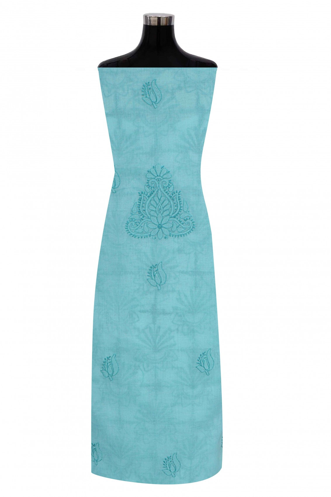 Ada Hand Embroidered Sea Green Cotton Lucknowi Chikankari Unstitched Suit Piece A557017