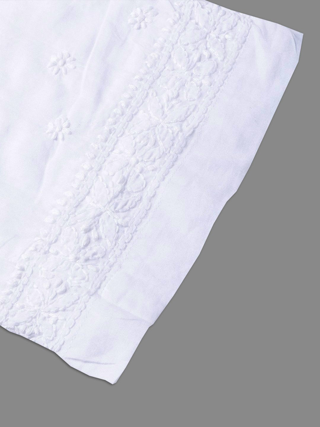 Ada Hand Embroidered Mustard Cotton Lucknowi Chikankari Kurta With Trouser Set A100223