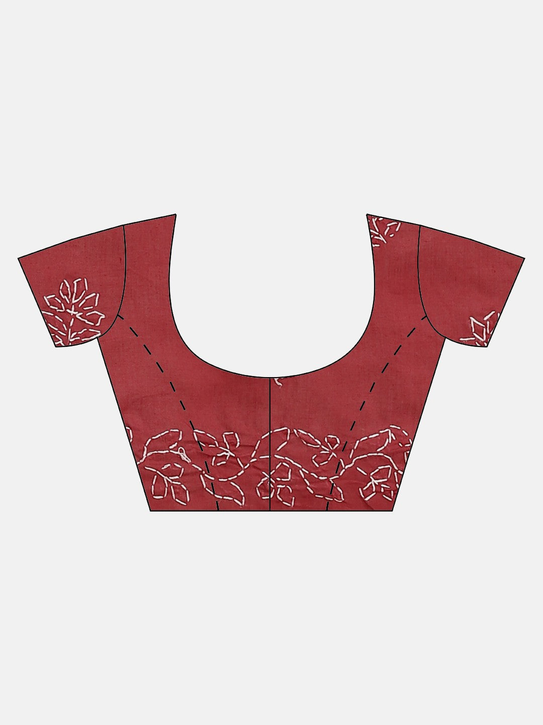 Ada Hand Embroidered Maroon Cotton Lucknow Chikankari Saree with Blouse A252562