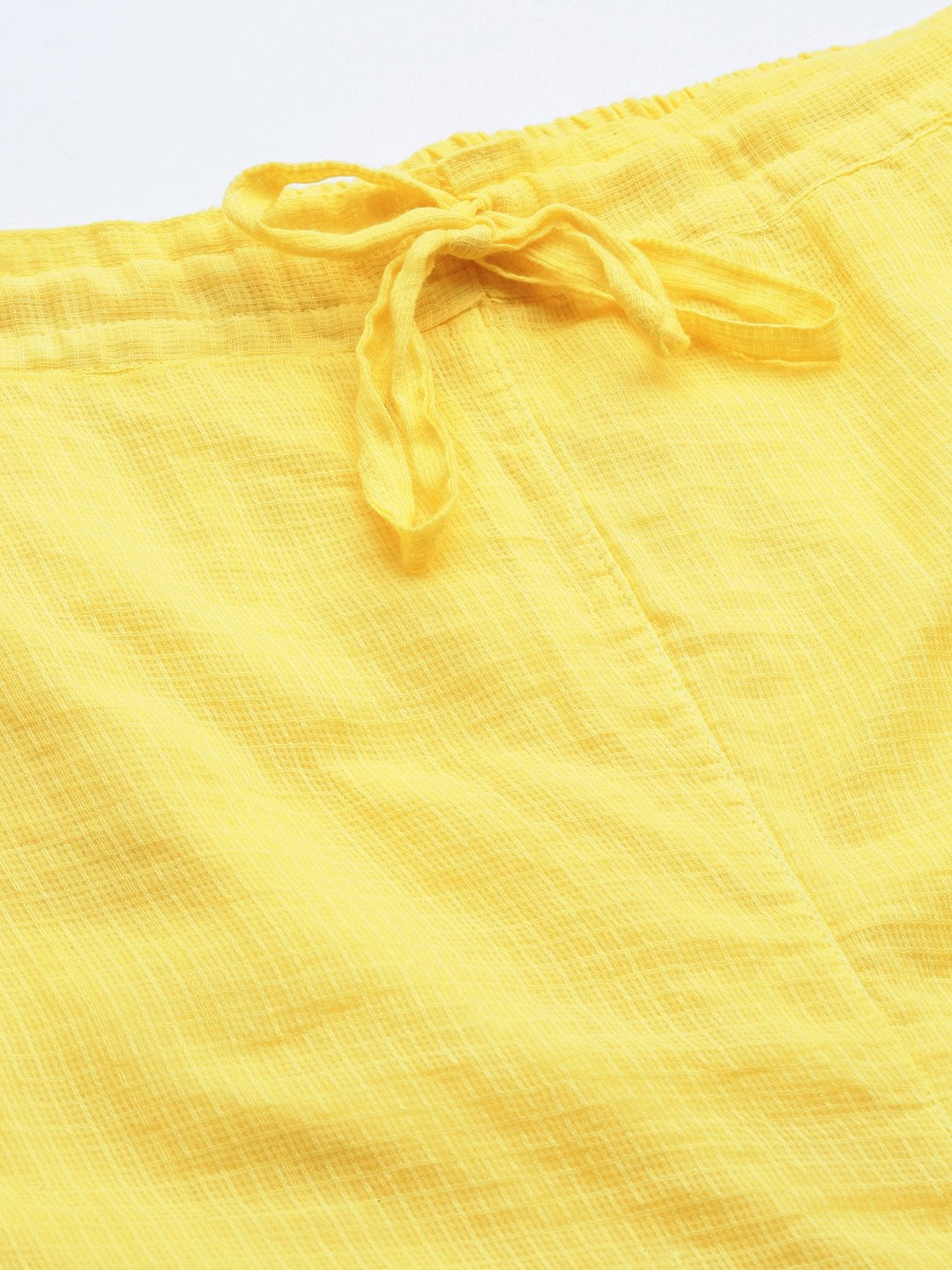 Ada Hand Embroidered Yellow Kota Lucknowi Chikankari Palazzo A711120