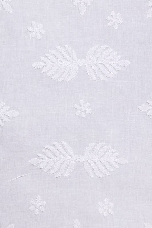 Ada Hand Embroidered White Cotton Lucknowi Chikankari Dining Table Placemat Set A359892